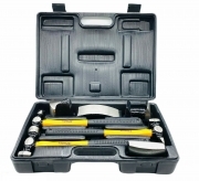 KIT ATTREZZI PER CARROZZIERE DA RIPARAZIONE COMPLETO DI 3 MARTELLI 4 TASSI IN COMODA VALIGIA