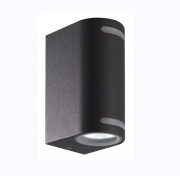 Applique lampada da esterno Nera per parete balcone a doppia emissione e attacchi GU10