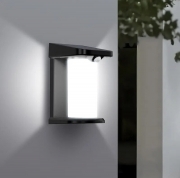 Applique lampada da parete a LED luce fredda da muro con pannello a ricarica solare e sensore movimento