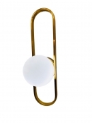 Applique da parete lampada muro in metallo bronzo con sfera attacco lampadine G9