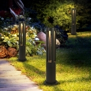 LAMPIONE PALO GIARDINO A LED ILLUMINAZIONE DA ESTERNO PRATO VIALETTO 15W IP65 30CM NERO LUCE CALDA 3000K