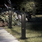 LAMPIONE PALO DA GIARDINO A LED IP65 ILLUMINAZIONE DA ESTERNO 15W  NERO PER DECORAZIONI PRATO VIALETTI NERO LUCE FREDDA