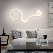 APPLIQUE MODERNO A LED SNAKE SERPENTE CURVO LAMPADA A PARETE MURO LUCE CCT CALDA BIANCA NATURALE E FREDDA LED 20W X INTERNO