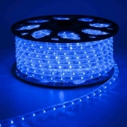 Tubo luminoso led 50mt tagliabile 24ledxmt con cavo in gomma 11.88mm luce blu