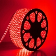 Tubo luminoso led 50mt tagliabile 24ledxmt con cavo in gomma 11.88mm luce rossa