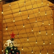 Rete Luminosa Luci natalizie con 160 led luce calda 3.2X1.5 MT 8 giochi luce