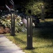 LAMPIONE PALO DA GIARDINO A LED IP65 ILLUMINAZIONE DA ESTERNO 15W NERO PER DECORAZIONI PRATO VIALETTI NERO LUCE BIANCA NATURALE