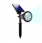 Faro Faretto Da Giardino Picchetto con Pannello Solare Crepuscolare con 7 LED