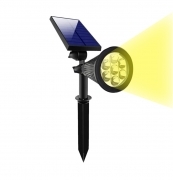 Faro Faretto Da Giardino Picchetto con Pannello Solare Crepuscolare con 7 LED