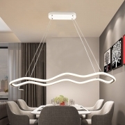 Lampadario Plafoniera Illuminazione a Led Moderno 48W Luce Soffitto Forma onda luce calda 3000K