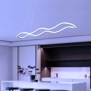 Lampadario Plafoniera Illuminazione a Led Moderno 48W Luce Soffitto Forma onda luce bianca fredda 6500K