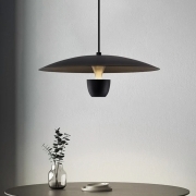 Lampadario a sospensione moderno in ferro nero da soffitto con lampada luce calda a led integrato 11 watt