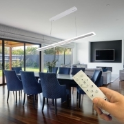 LAMPADARIO MODERNO A SOSPENSIONE BIANCO LUCI A LED DIMMERABILE TIMER CAMBIA 3 COLORI CON TELECOMANDO