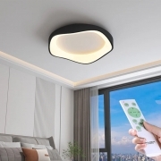 Plafoniera a led lampada da soffitto stile moderno luce dimmerabile telecomando 38w Nero
