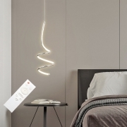 Lampada a Sospensione LED moderno a spirale Dimmerabile 3 TonalitÃ  Luce e Telecomando IP20 Oro
