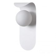 Applique da parete moderno lampada muro decorativa metallo bianco con sfera G9