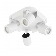 Plafoniera lampada da soffitto Quadrata bianca faretto direzionabile e attacco per lampade GU10 ad 4 diffusorI