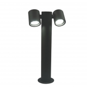 LAMPIONE PALO DA GIARDINO ILLUMINAZIONE CON 2 DIFFUSORI ORIENTABILI PER ESTERNO AD ATTACCO PER LAMPADINE LED GU10