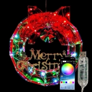 Figura luminosa Ghirlanda 3D 30 Led per decorazioni natalizie USB luci bluetooth gestite APP