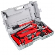 Kit Idraulico di Riparazione Carrozzeria Auto 10 Tonnellate Set Professionale Multifunzione con Pompa Cilindro, Tubo e Accessori in Valigetta Rigida