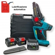 Motosega a Batteria  Auto Lubrificante 2 Batterie 21V lama da 6" in valigia