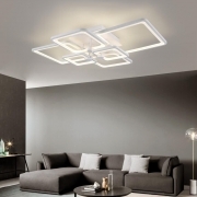 Plafoniera LED 70W  3 colori CCT, luce calda/naturale/fredda, lampadario moderno 6 quadrati 5600lm, design elegante per interni