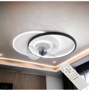 Plafoniera moderna a led con ventilatore da soffitto cambia 3 luci e velocitÃ  telecomando dimmerabile