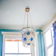 Lampadario da Soffitto Cameretta Ragazzi a forma di Canestro con Pallone calcio