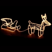 Renna Luminosa con Slitta x Esterno Tubo Giardino Natale Luce Calda Decorazione