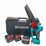 Motosega a Batteria 8" Brushless 21V con 2 Batterie, Olio e Valigetta