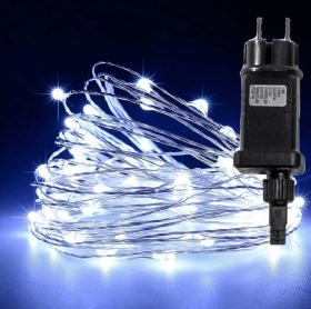 Luci di Natale con 500 micro led cavo rame 9V 50 MT BIANCO p