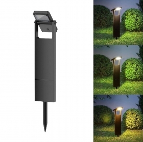 Faretto Solare da Giardino LED 200LM con Picchetto, Luce Reg