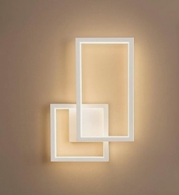 Applique LED da Parete Moderna Bianco Design Geometrico Rett